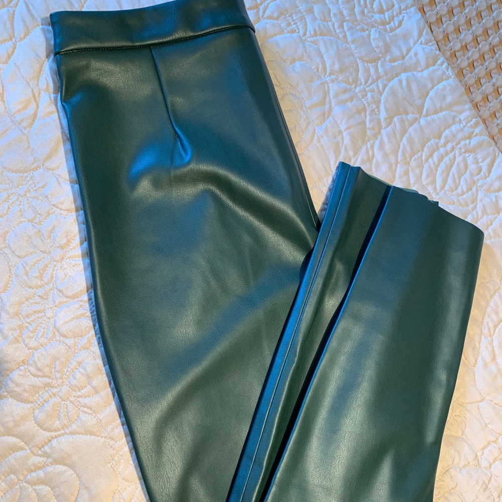 NWHT Zara faux leather leggings emerald green size L